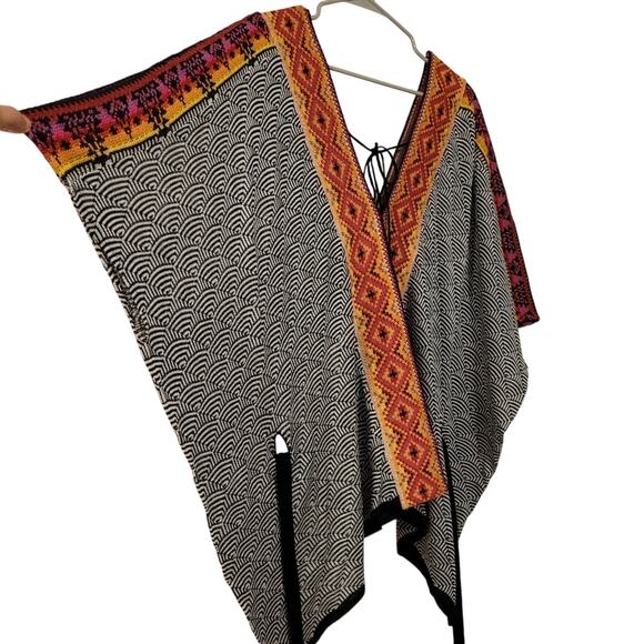 Cecilia Prado Poncho Caftan Medium Boho Multicolor Waist Tie (NWT) - Picture 2 of 7